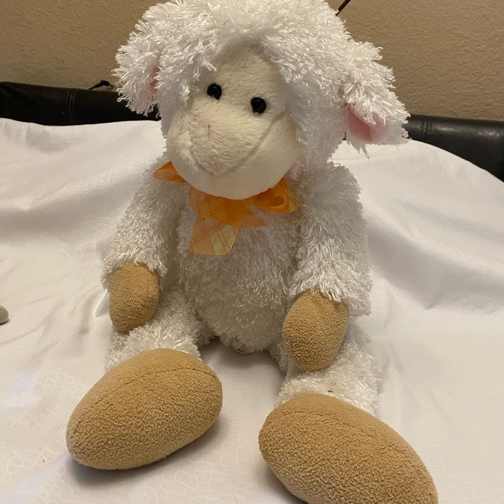 Plush Sheep Toy with Tan Accents